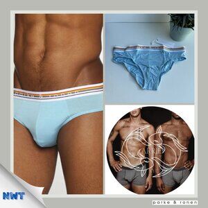 Parke & Ronen - Solid Low Rise Brief - Blue Dreams (M)